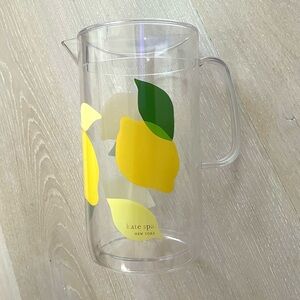 Kate Spade Transparent Clear Acrylic Pitcher with Lemon & Limes 58 oz. Lemonade